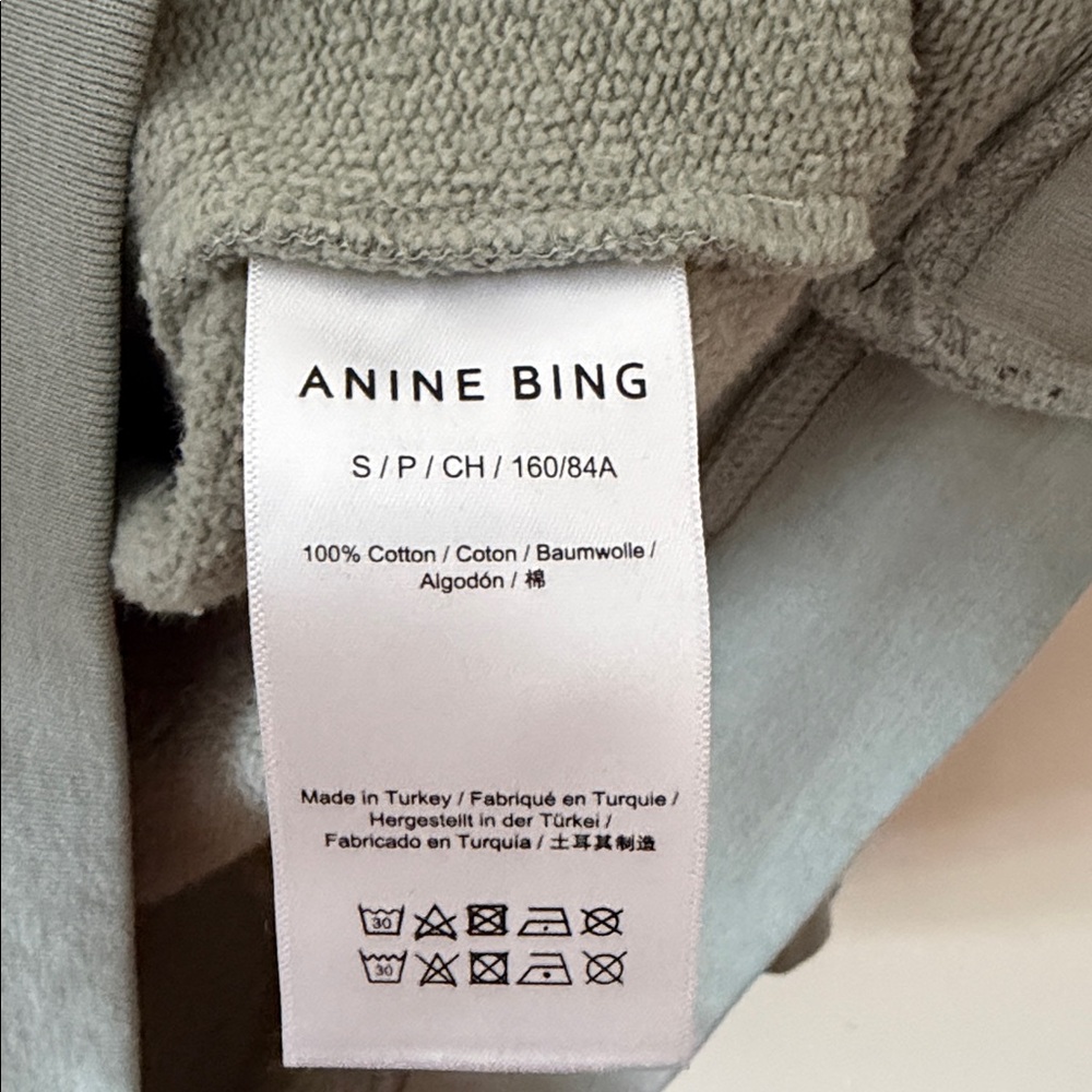 Anine Bing Tyler Sweatshirt in Sage Green Size S - Picture 7 of 7